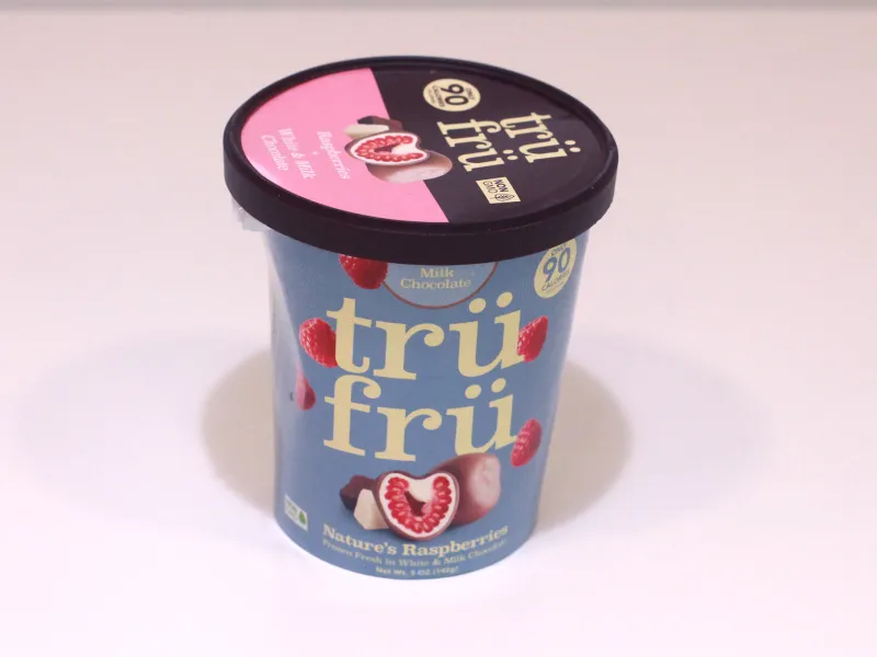 Empty Trü Frü container with lid