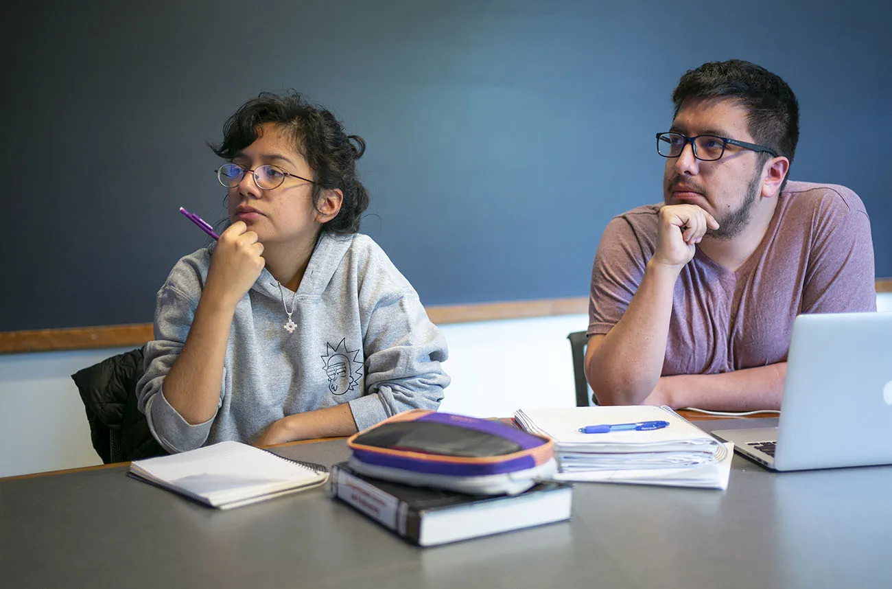 two students in class