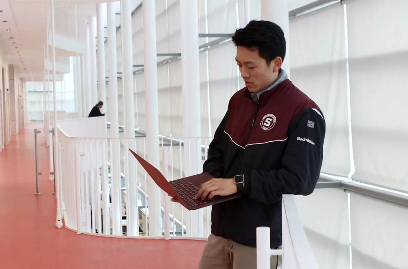 student with laptop