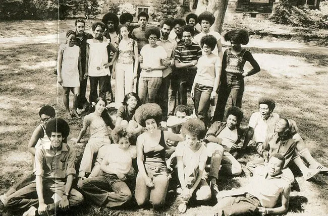 students outside the BCC (Black Cultural Center)