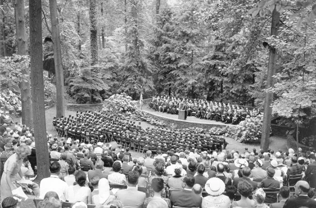 graduation ceremony in Scott Amphitheater