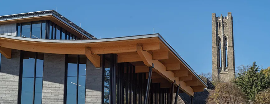 dining center rooftop and clothier tower