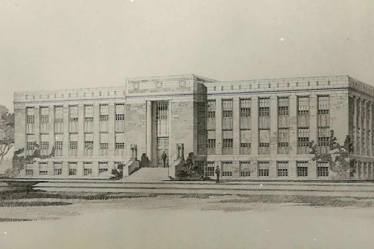 Historic facade of Martin Hall