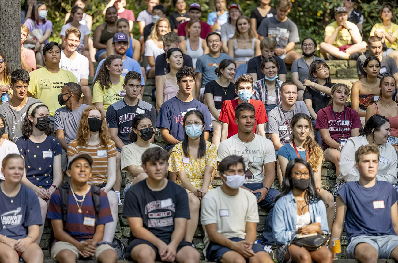 students at orientation