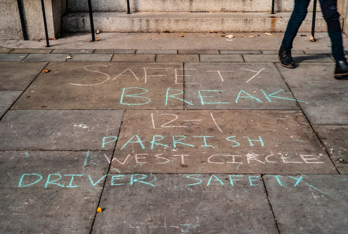 Public Safety sidewalk chalking