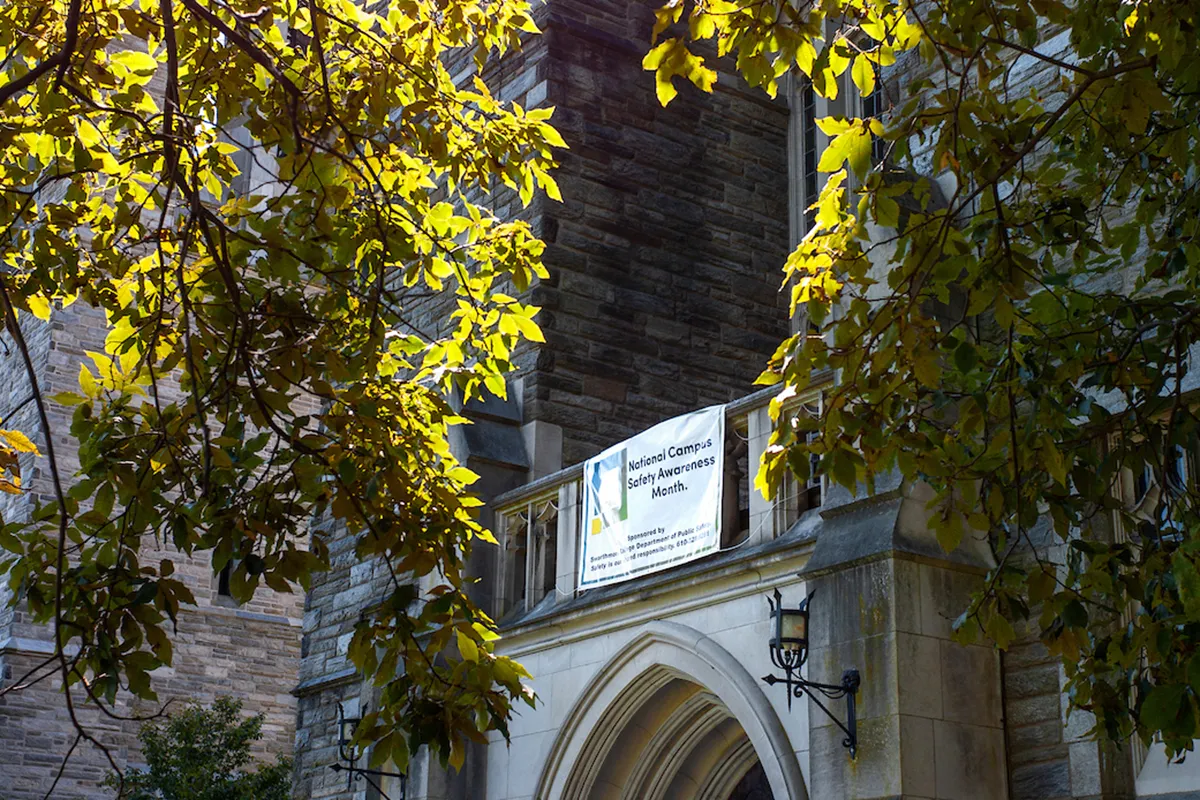 sign declaring National Campus Safety Awareness month
