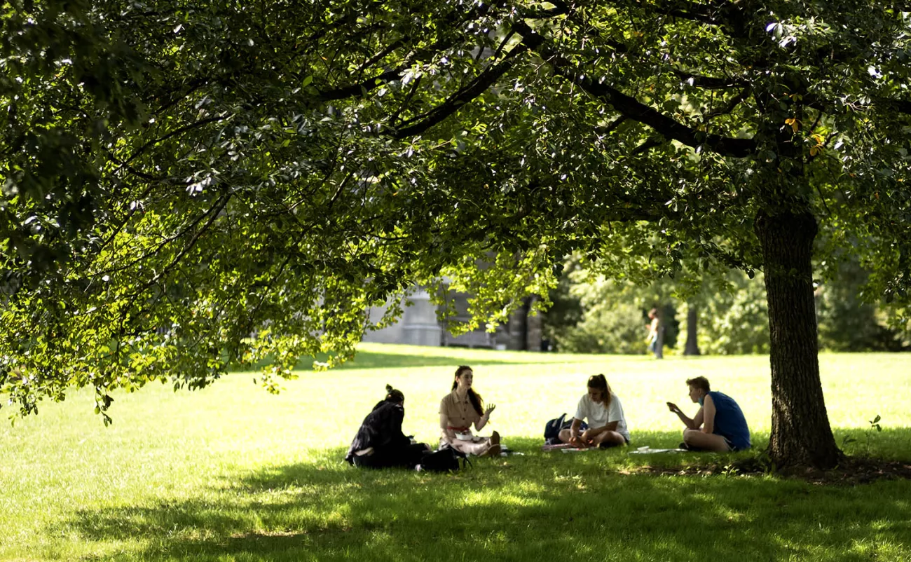 students talking