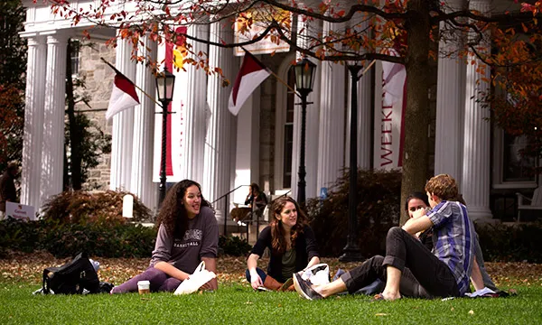 Student club meeting on Parrish Lawn