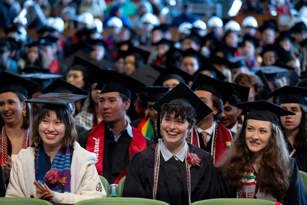 students at commencement