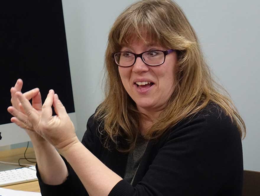 Melanie Drolsbaugh instructs American Sign Language courses.
