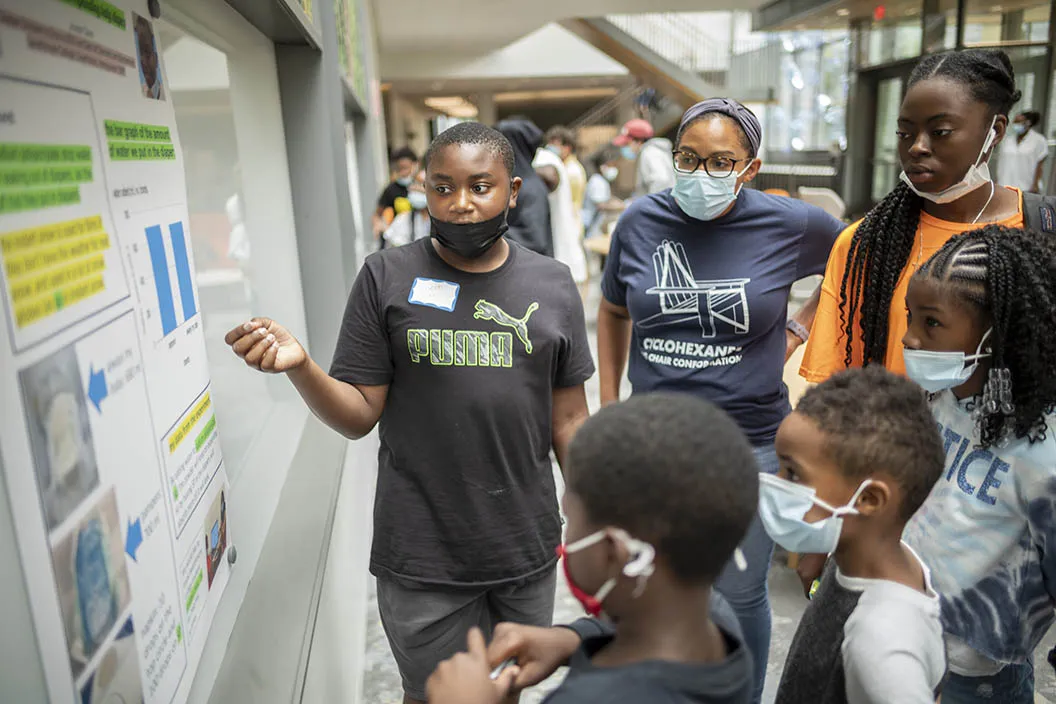 kids talking about their science projects
