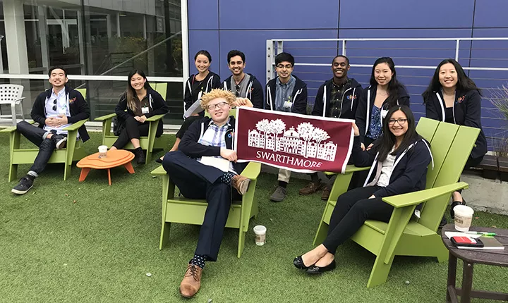 Swarthmore students visit the Google campus.