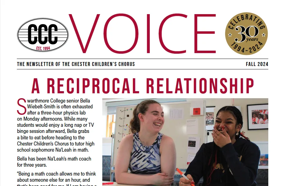 cover of CCC fall 2024 newsletter featuring a high school girl and a female college student