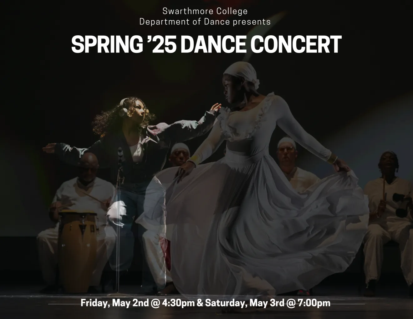 very dark image of several dancers