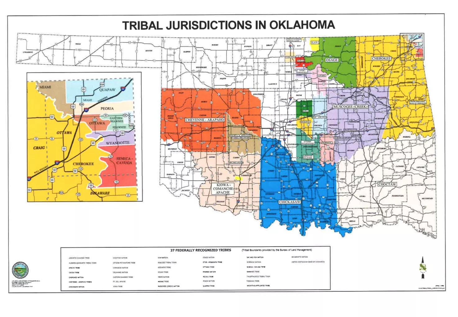Map of Oklahoma Tribal Jurisdictions