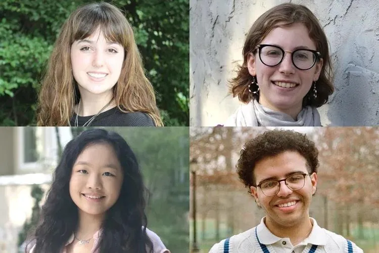 Headshots of four sophomore students