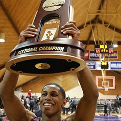 Cam Wiley '19 holds up NCAA Sectional Trophy