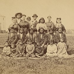 Group photo of children from the Quapaw tribe at Indian boarding school