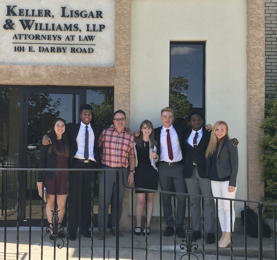 The SBAN UII Interns stand with their mentor outside Keller, Lisgar & Williams, LLP law offices.