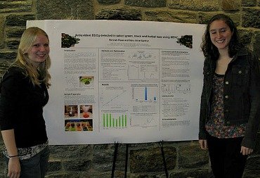 Two students standing in front of their poster 