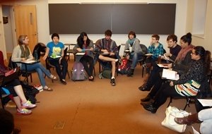 Students participating in a student-led course on ethnic studies in fall 2012.