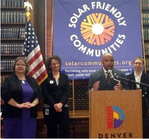 Denver accepts its award as the nation's most solar-friendly community.