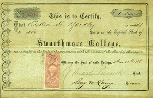 Swarthmore Stock Certificate