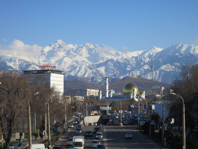 A clear day in Almaty, Kazakhstan