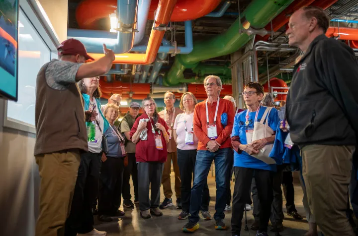 Alumni take tour of geothermal exchange plant