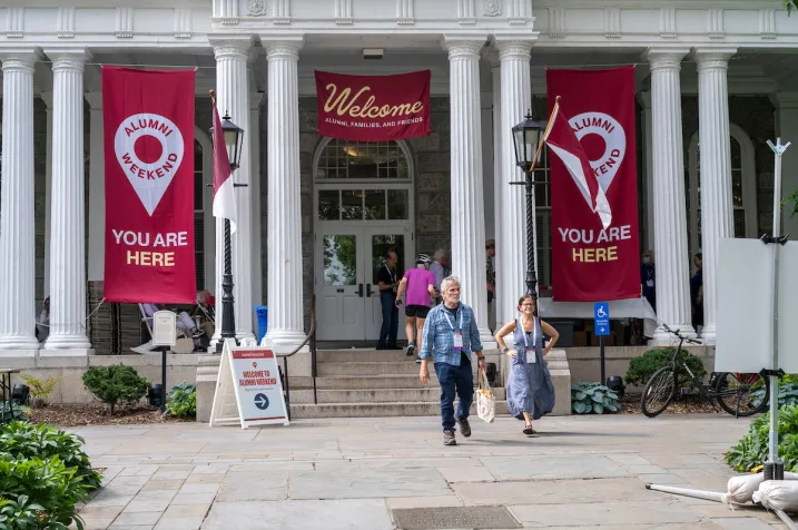Alumni Weekend decorations on Parrish