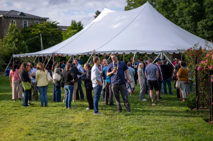 Outdoor tent for alumni celebration