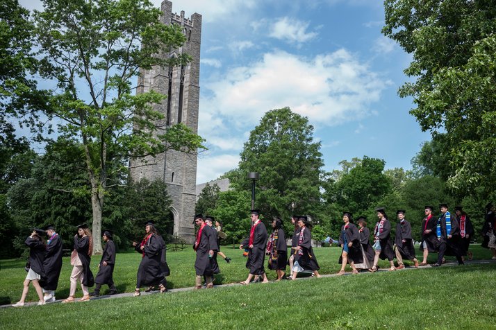 Students process for commencement