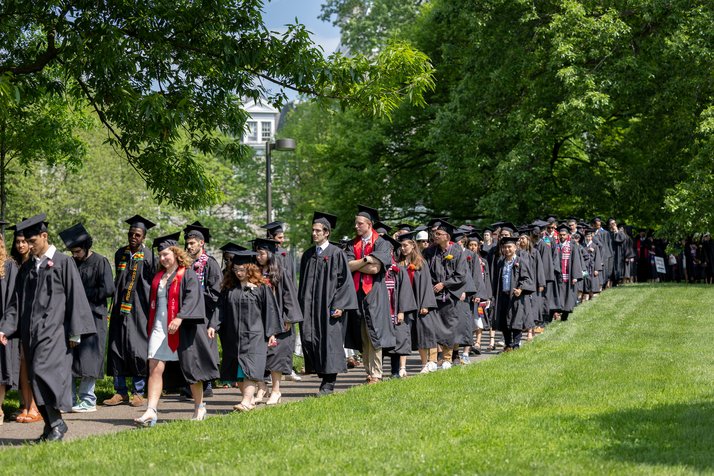 Students process for commencement