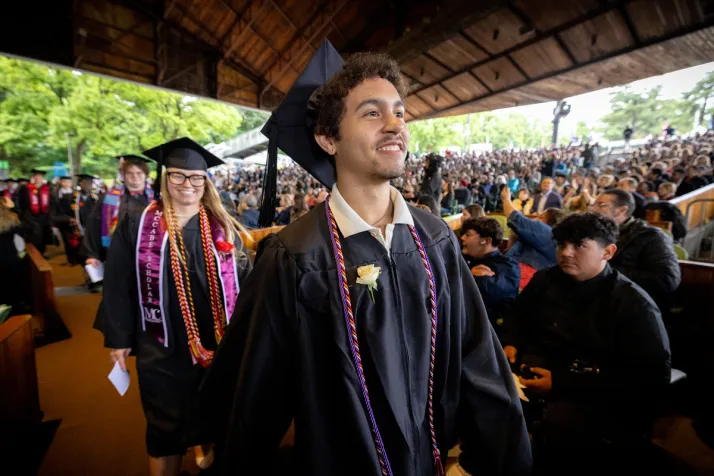 Student processional for graduation ceremony