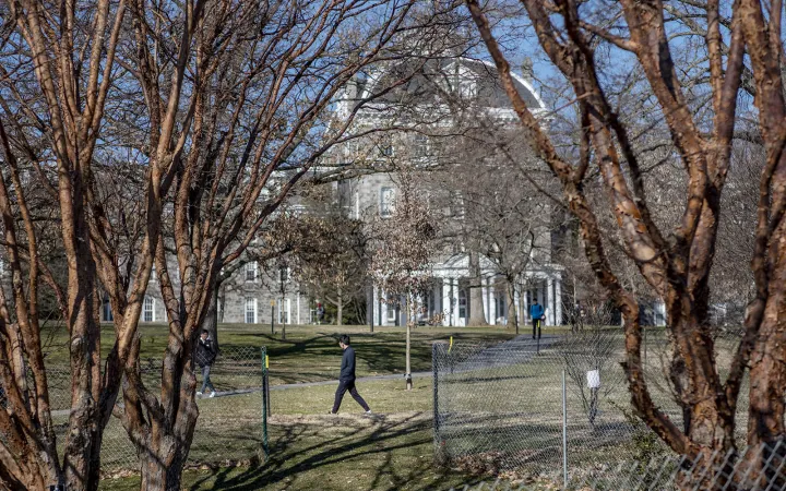 student walking