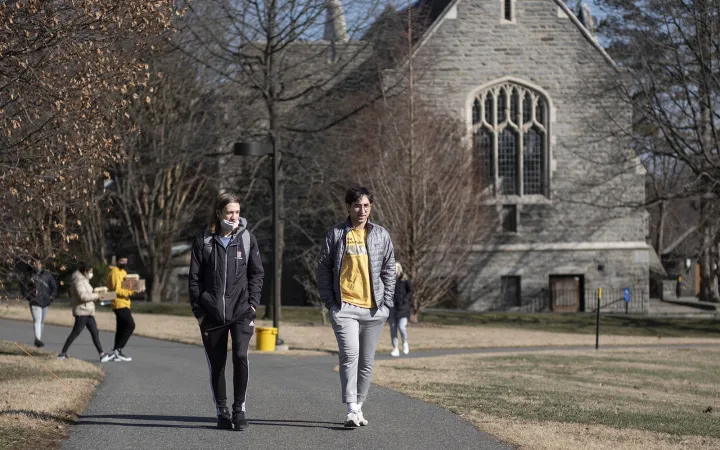 students walking