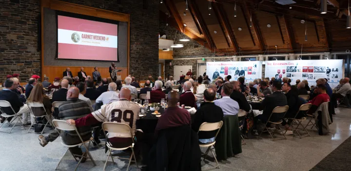 Football reunion event in Kemp Family Commons