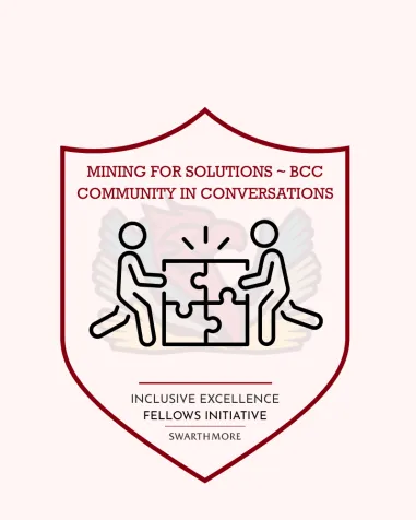 Shield logo of "Mining for Solutions - BCC Community in Conversations."