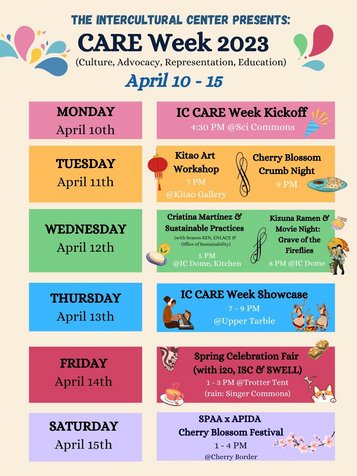 CARE week list of events flyer
