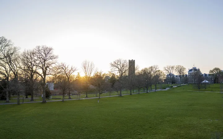 sunset on campus