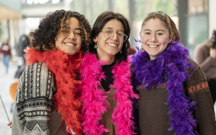 girls in feather boas