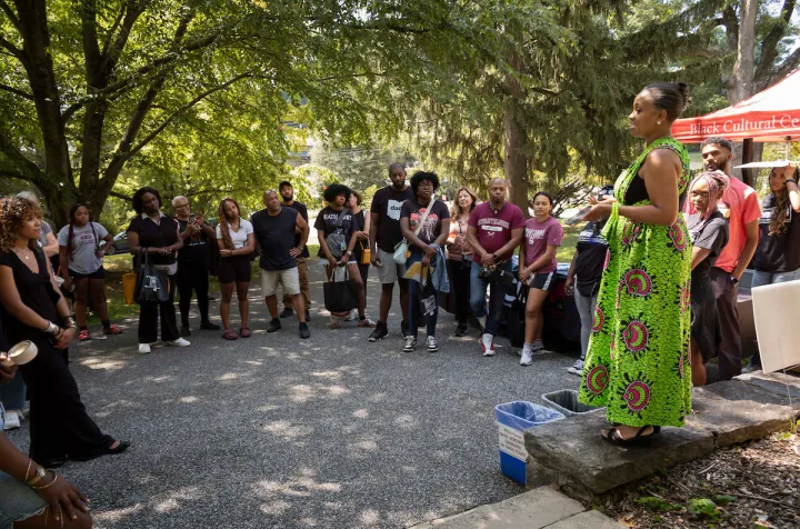 Students at orientation at Black Cultural Center