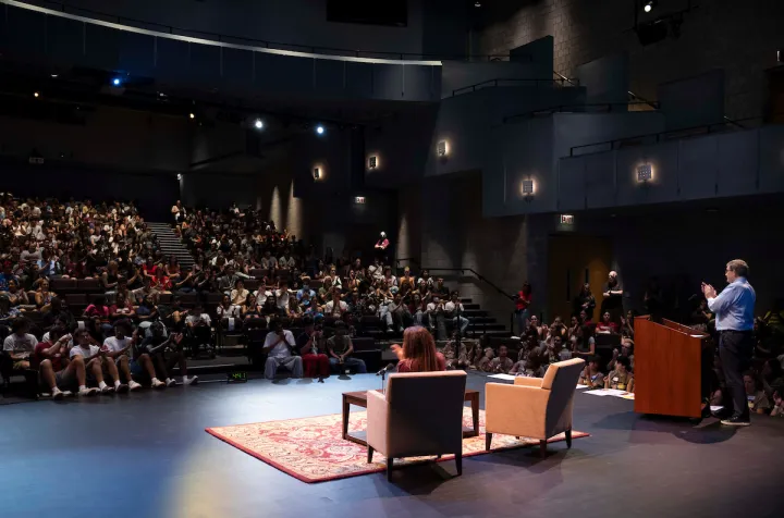 Students in LPAC during orientation