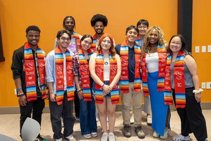 Students pose at Intercultural center event
