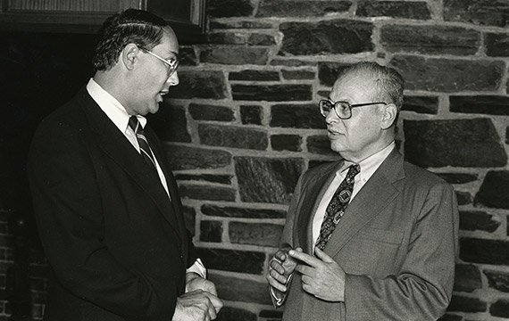 Eugene Lang '38 and Neil Austrian '61