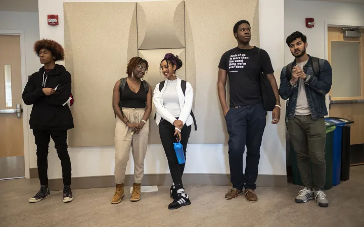students standing in the IC