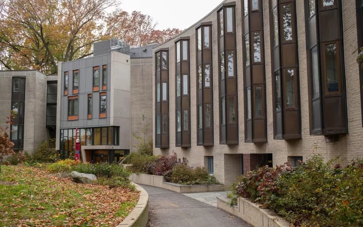 Exterior shot of Hallowell hall