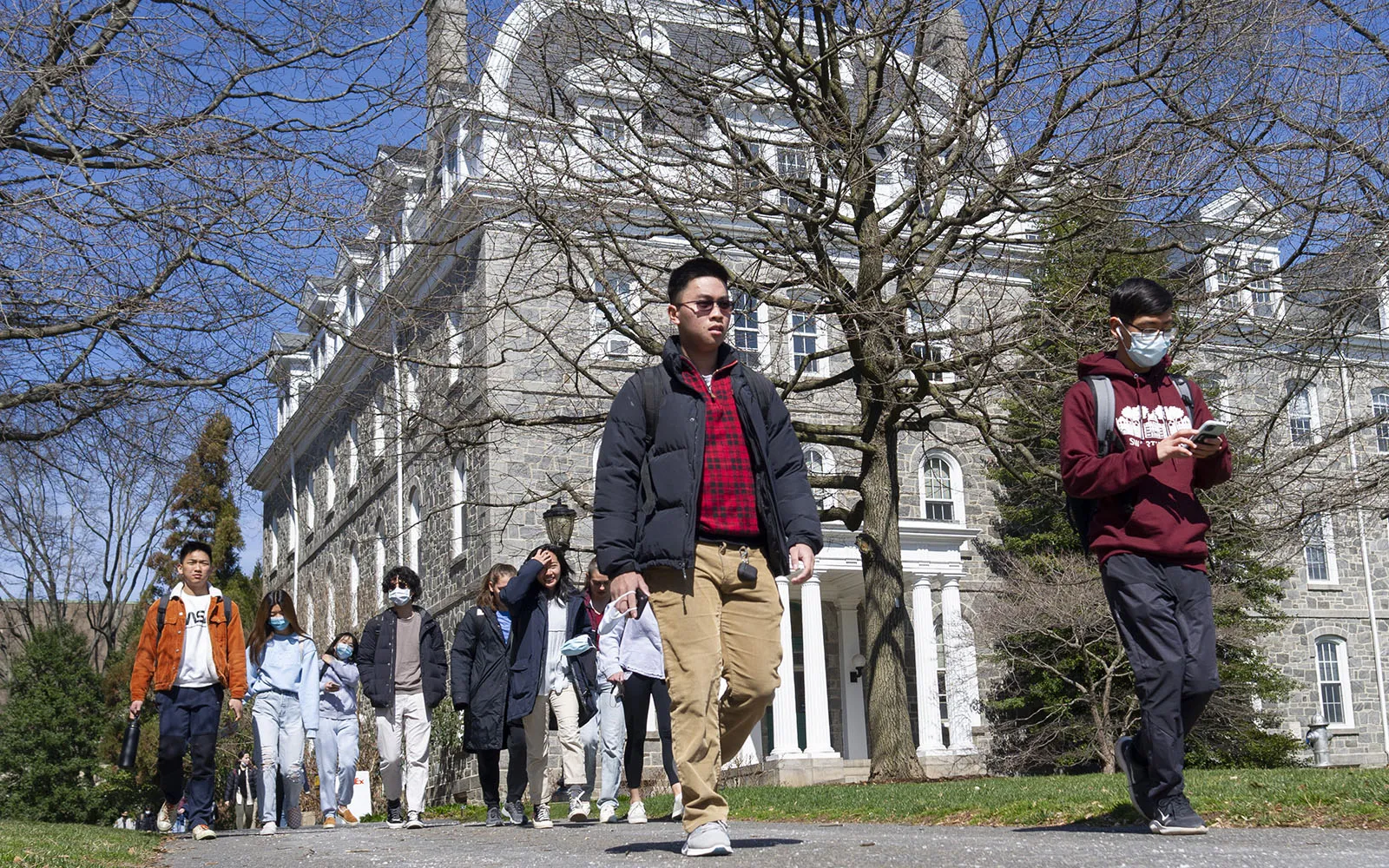 walking on campus