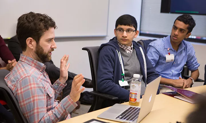 Students at a meeting at Google
