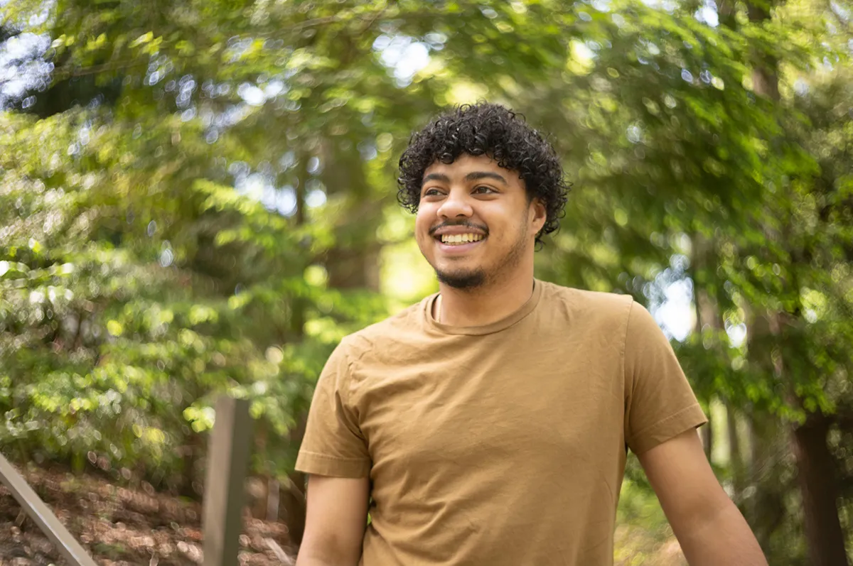 Connor Barrett standing in Scott Outdoor Amphitheater